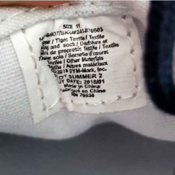 NWOB GYMBOREE Kids White Canvas Low Top Sneaker Toddler 11 Blue Lace Tennis Shoe - Picture 8 of 8